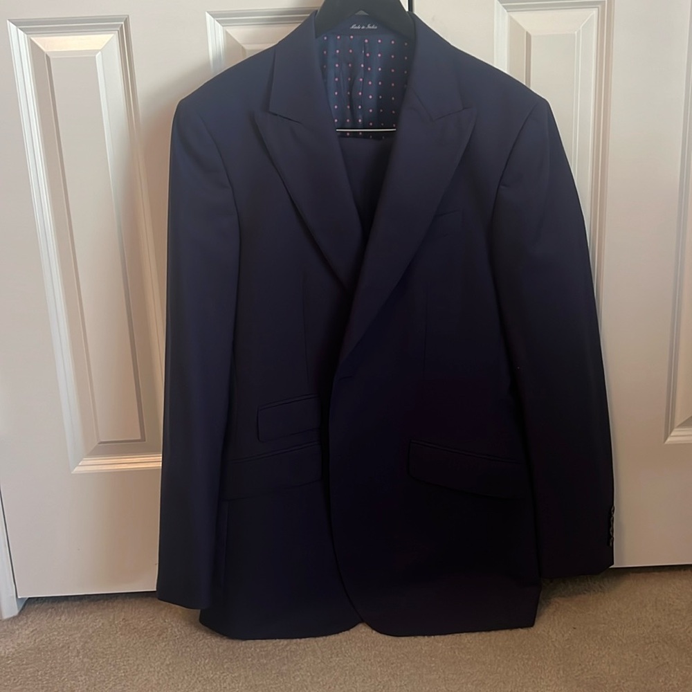 Blue striped Charles Tyrwhitt complete wool suit
